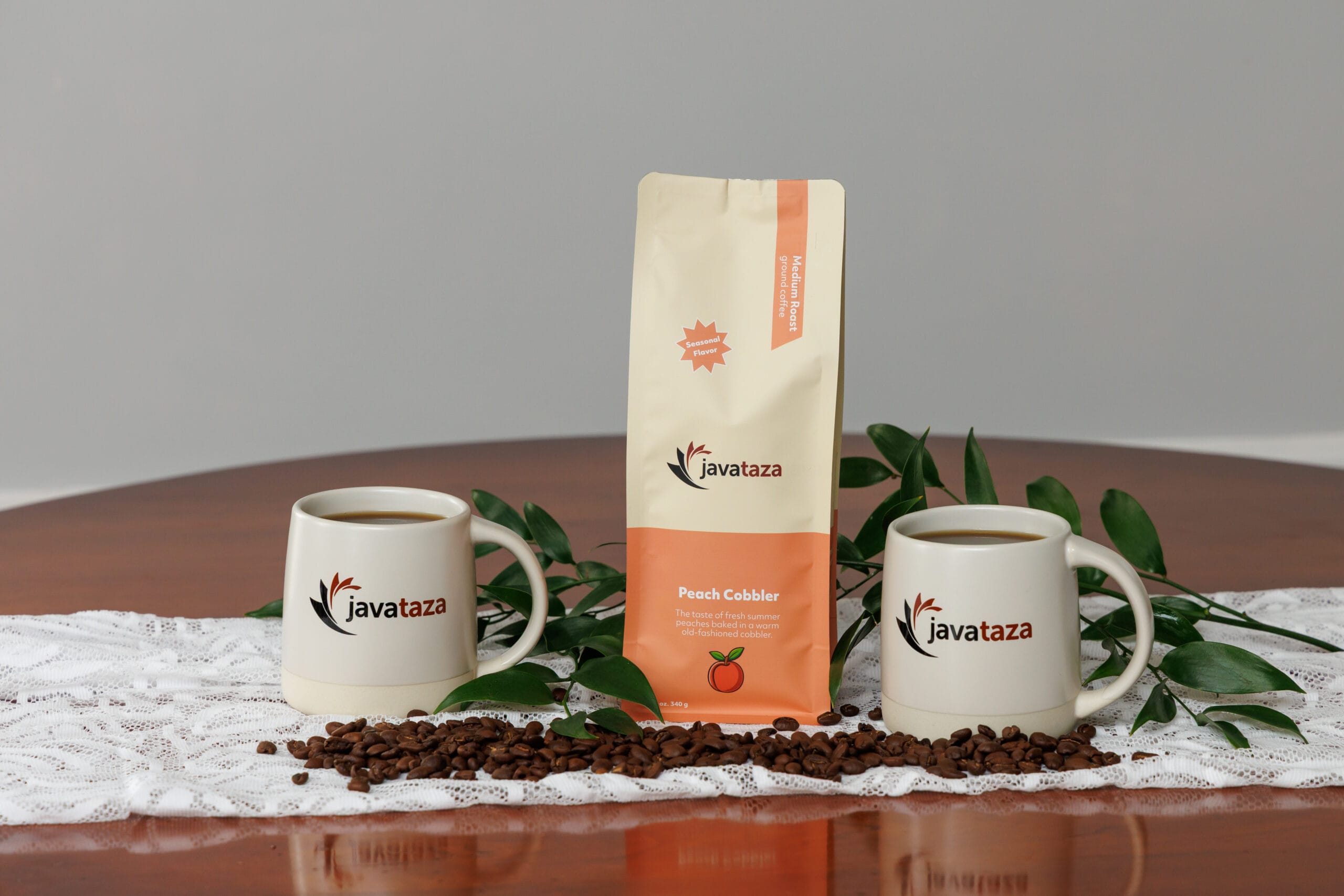 Peach Cobbler Flavored Coffee | Javataza Coffee